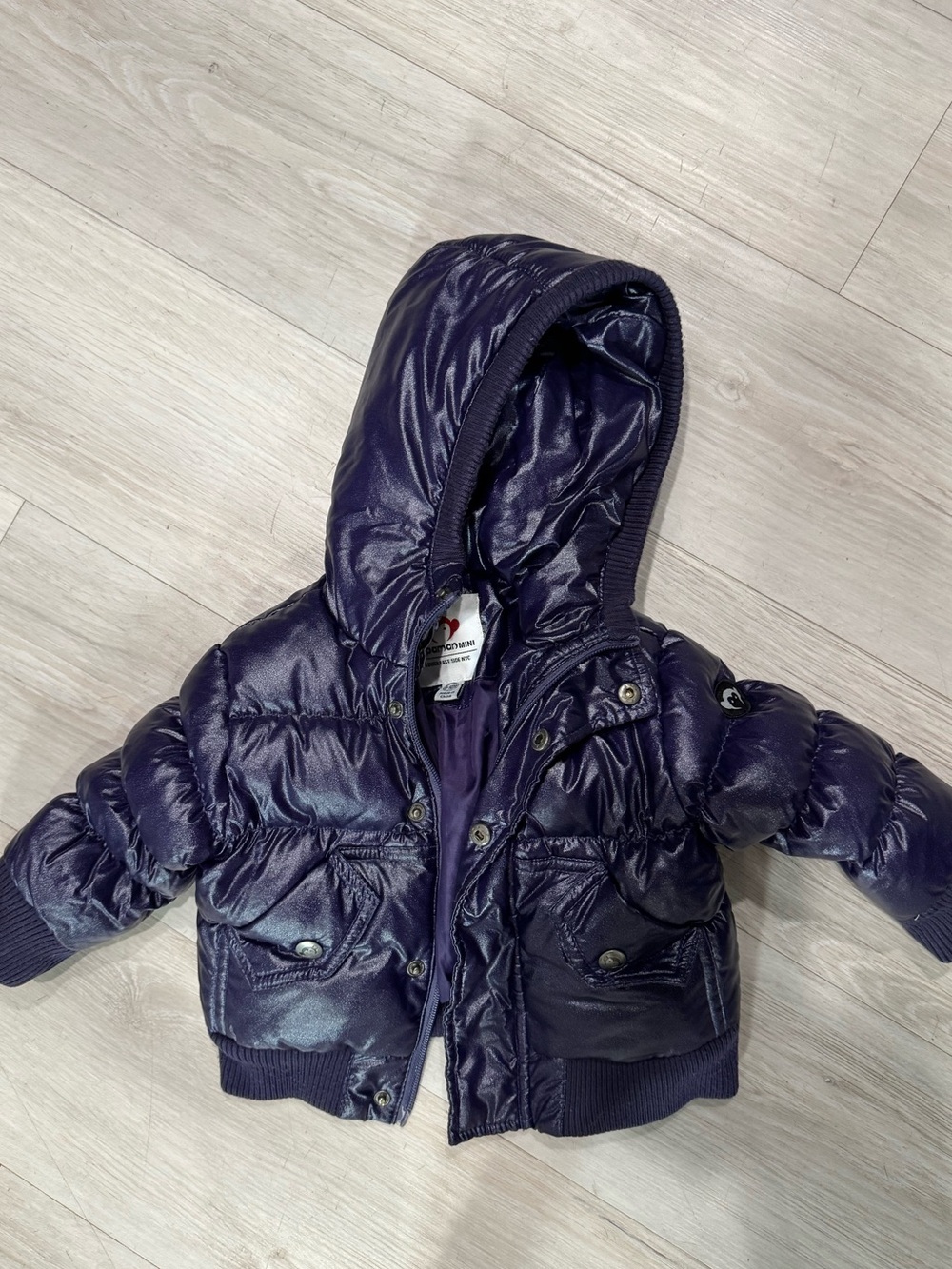 Appaman Kids Hooded Puffer Jacket in Deep Purple
